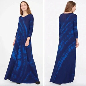 Raquel Allegra Blue Tie-Dye Maxi Dress